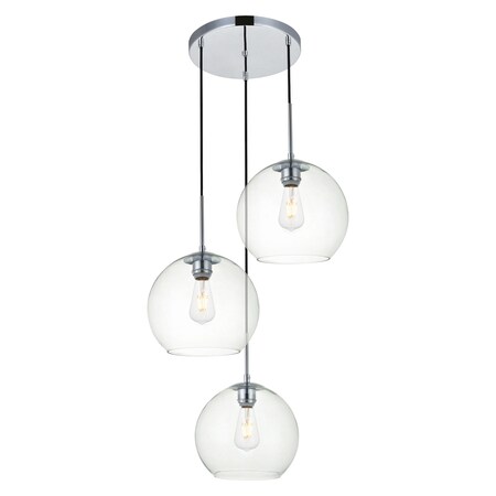 Baxter 9.9 Inch 3-Light Pendant With Clear Glass